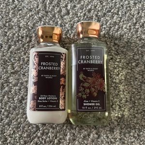 Bath and Body Works Works Body Lotion and Shower Gel - Frosted Cranberry